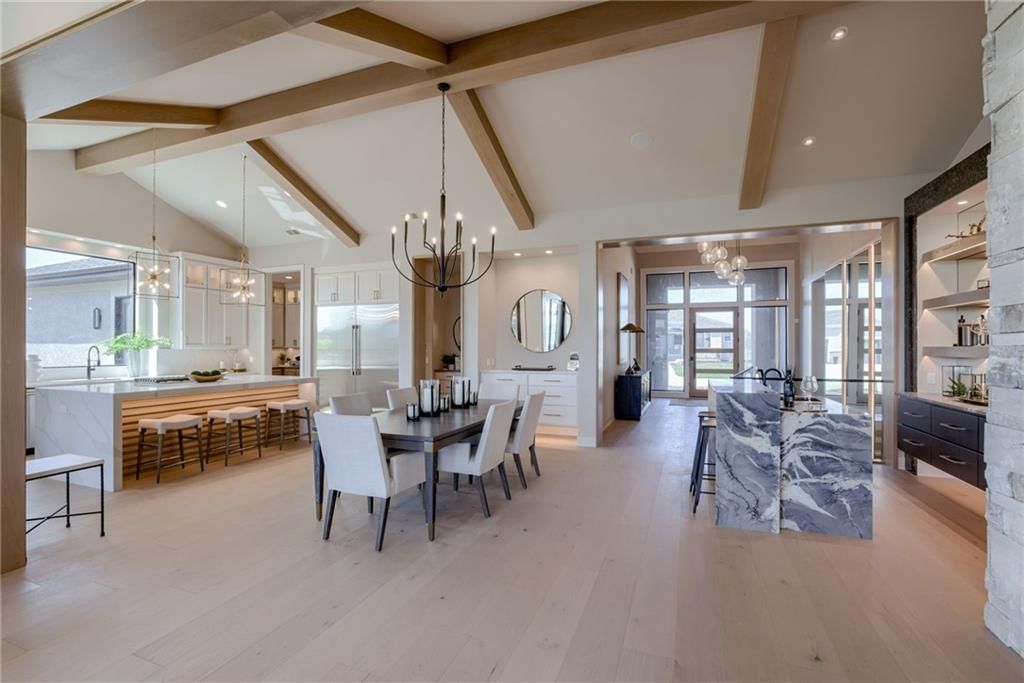 Tall ceilings, fireplace and open floor plan at 13610 Granada Drive, Leawood, KS 66224