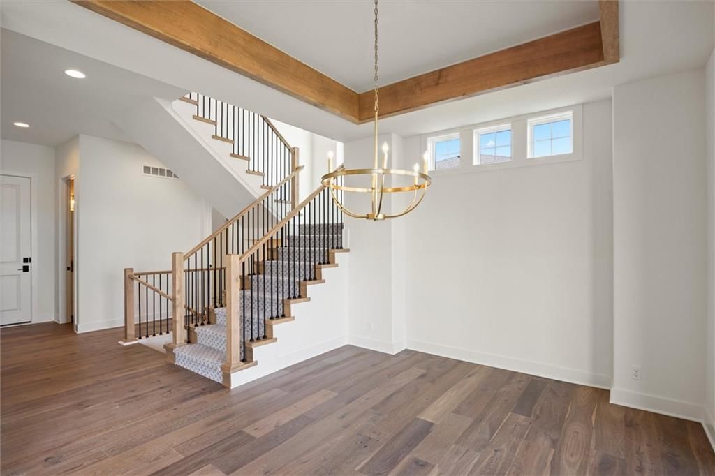 Staircase and iron stair railing at 17028 Rosehill Street, Overland Park, KS 66221