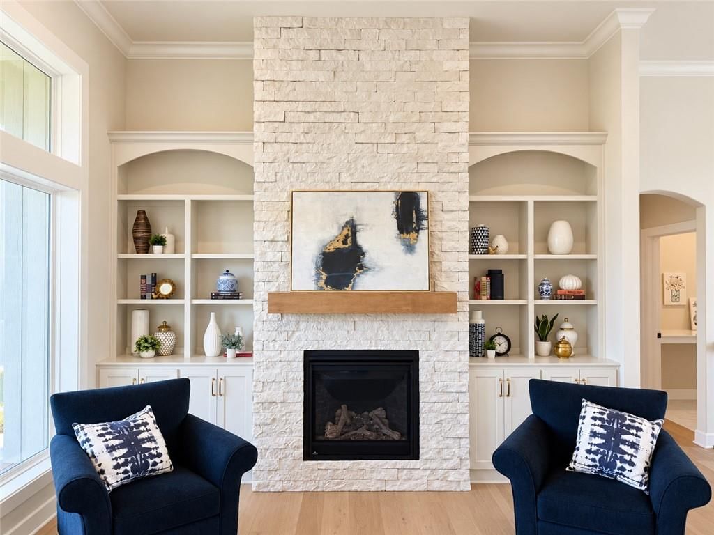 Fireplace and stone fireplace at 8004 Round Prairie Street, Shawnee, KS 66220