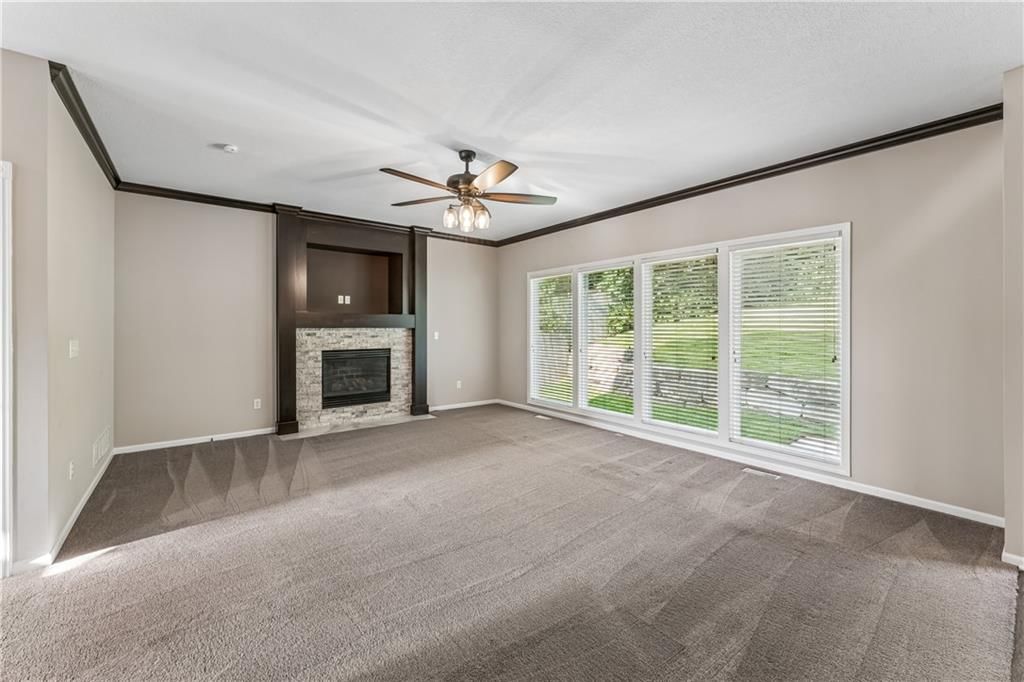 Tall ceilings, ceiling beams and black hardware at 12178 S PRAIRIE CREEK Parkway, Olathe, KS 66062