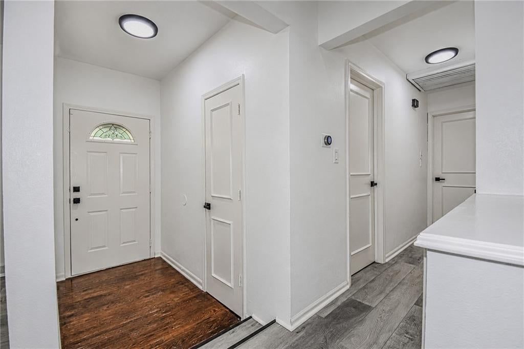 Black hardware and white trim at 5210 S Mccoy Street, Independence, MO 64055