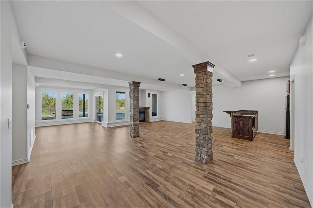 Finished basement, wet bar and staircase at 22702 E 41st Terrace, Independence, MO 64015