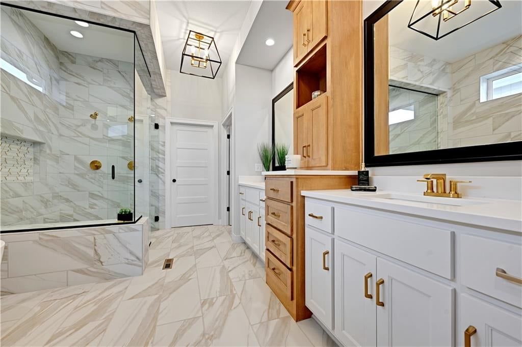 Double vanity and white vanity at 24980 W 98th Place, Lenexa, KS 66227