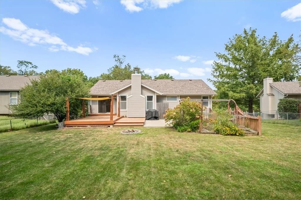 Fenced yard at 1206 SW Eastman Court, Blue Springs, MO 64015