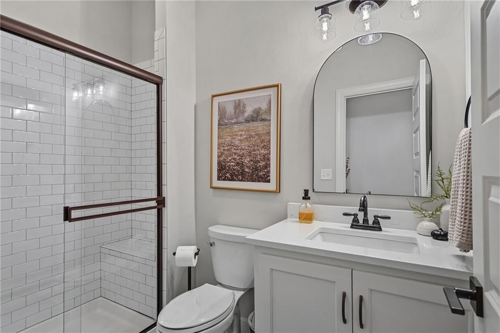 Walk-in shower, tiled shower and frameless glass shower at 25048 W 112th Terrace, Olathe, KS 66061