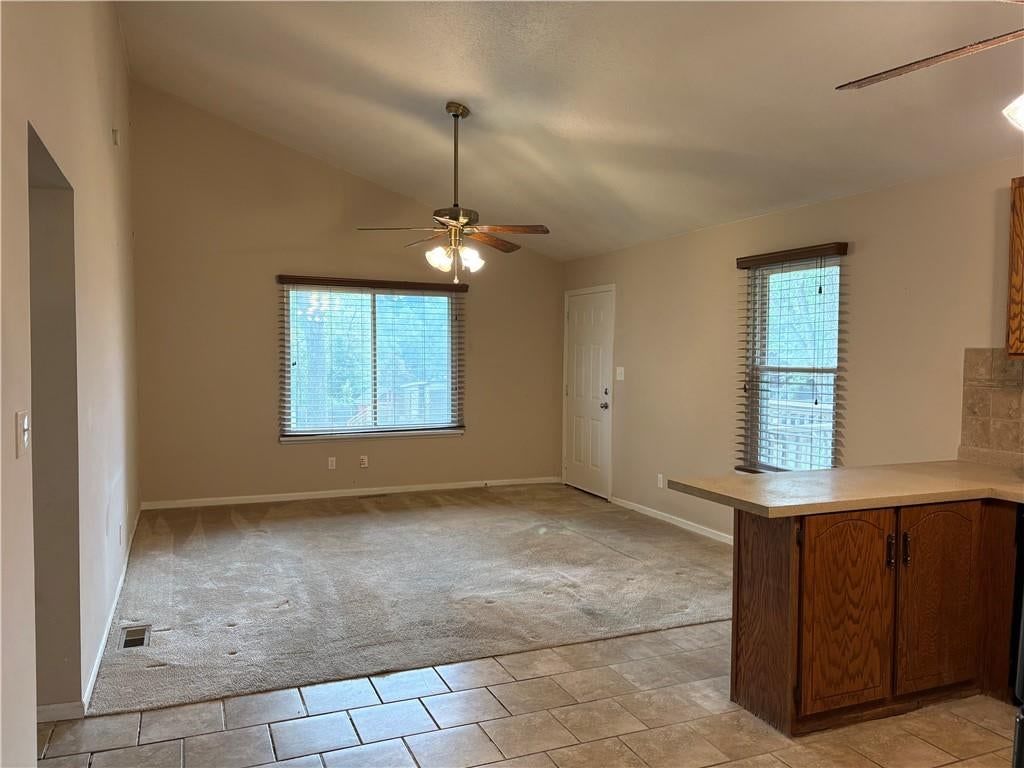 Open floor plan and tile floors at 1224 Kingman Street, Leavenworth, KS 66048