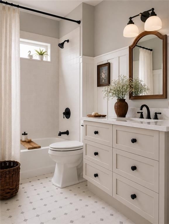 Freestanding tub, tiled shower and double vanity at 17090 Smith Road, Smithville, MO 64089