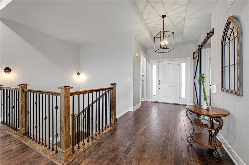 Staircase and iron stair railing at 8311 Pickering Street, Lenexa, KS 66227