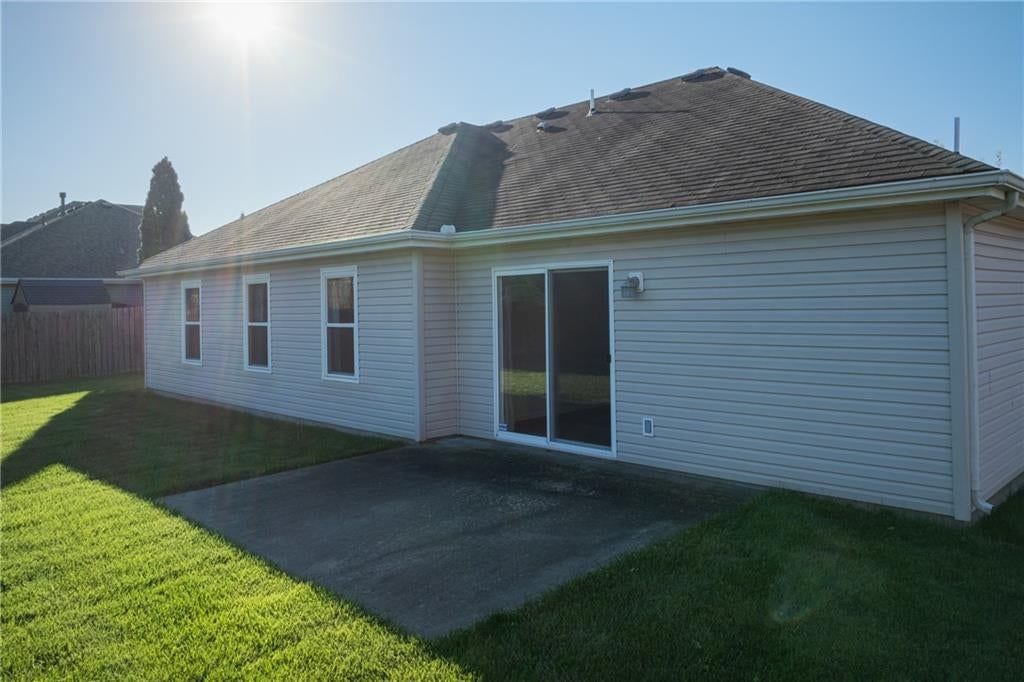 Big backyard, fenced yard and flat lot at 101 Sun Garden Street, Blue Springs, MO 64064