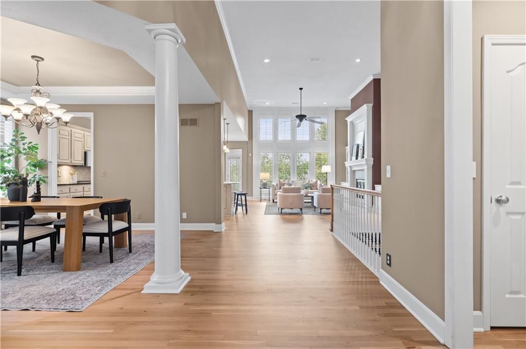 Staircase and wood stair railing at 20306 W 99th Terrace, Lenexa, KS 66220