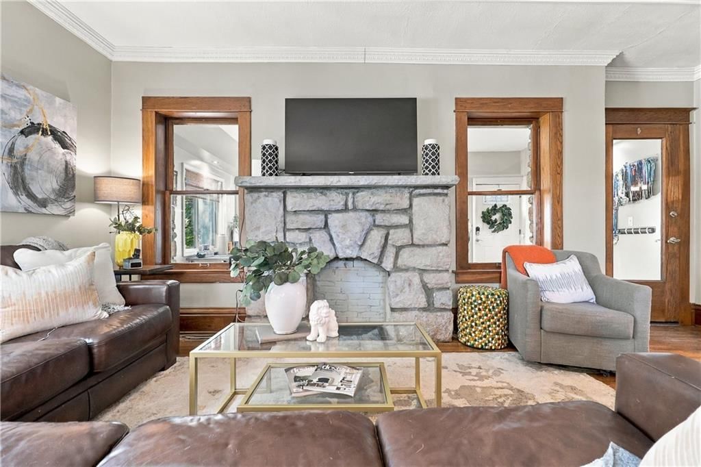 Fireplace and stone fireplace at 5532 Knox Avenue, Merriam, KS 66203