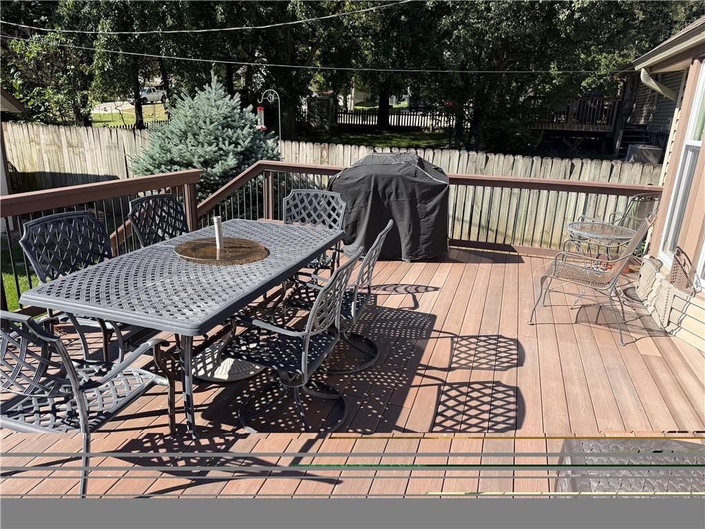 Deck, big backyard and fenced yard at 1917 Thornton Street, Leavenworth, KS 66048
