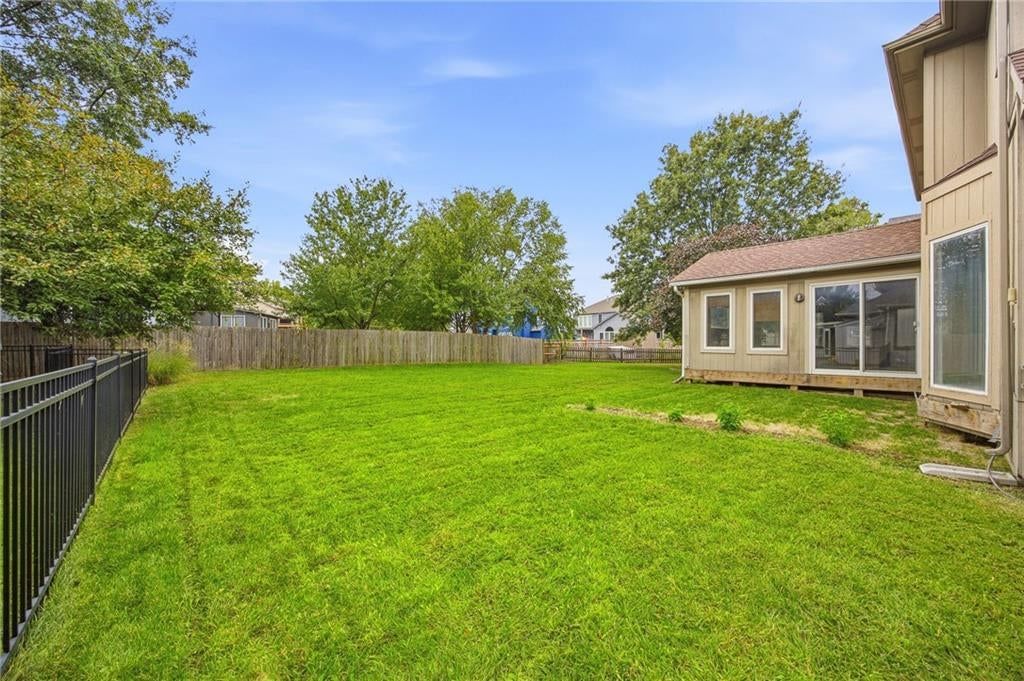 Big backyard, fenced yard and flat lot at 361 W Westhoff Place, Gardner, KS 66030