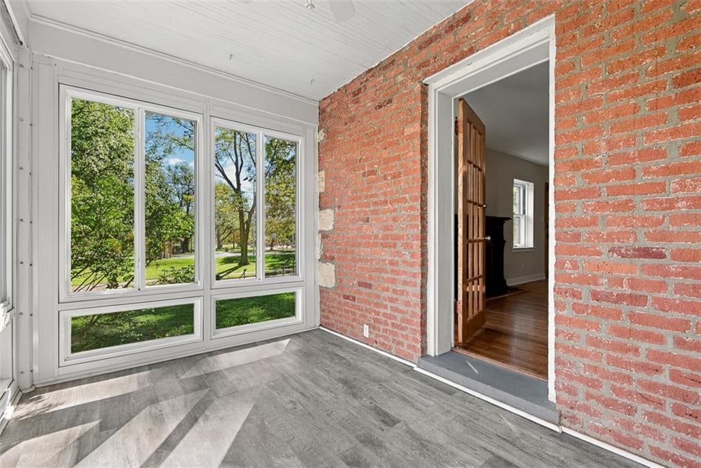 Exposed brick wall at 2914 Shrine Park Road, Leavenworth, KS 66048