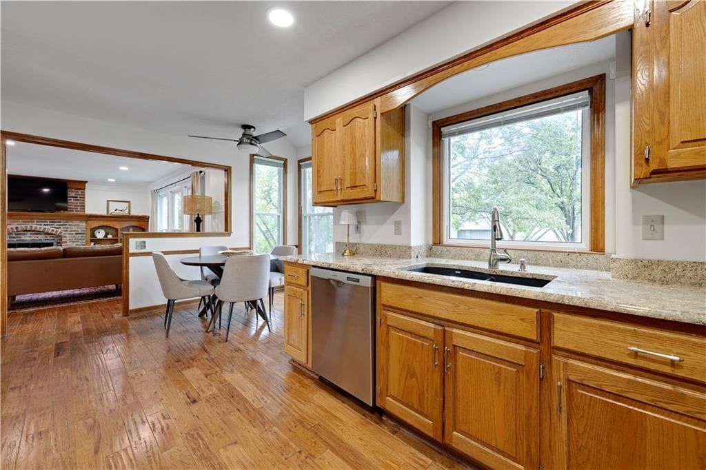 Open floor plan, granite counters and breakfast nook at 12432 Perry Street, Overland Park, KS 66213