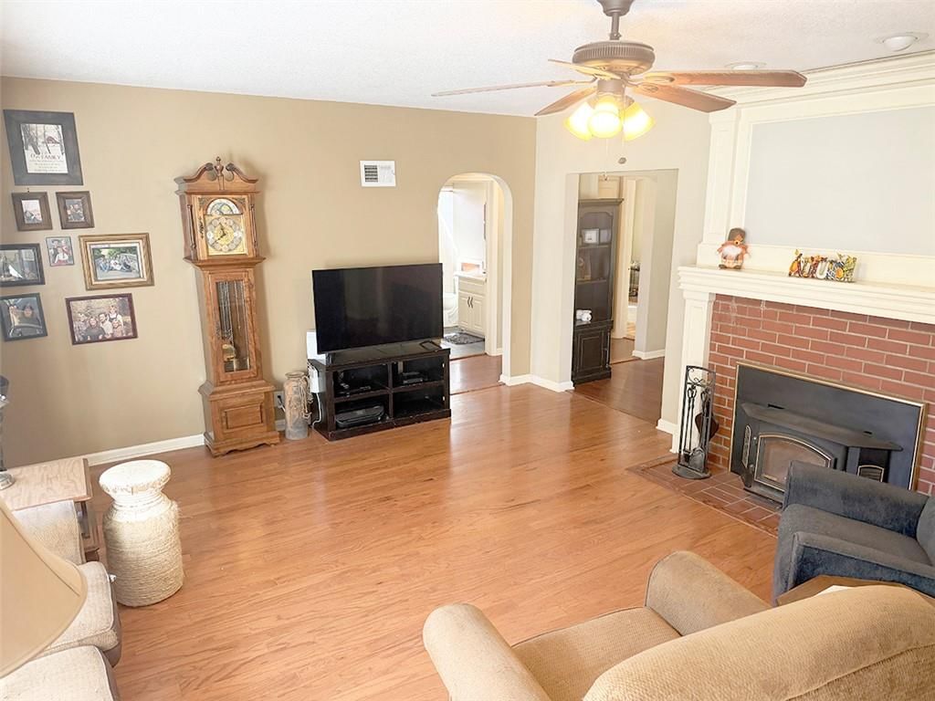 Fireplace and brick fireplace at 3690 S Crysler Avenue, Independence, MO 64055