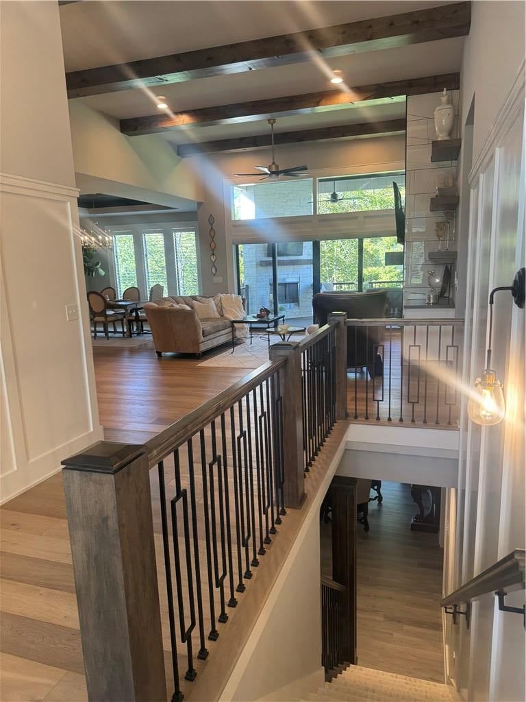 Hardwood floors and shiplap / paneling at 540 South Shore Drive, Lake Winnebago, MO 64034