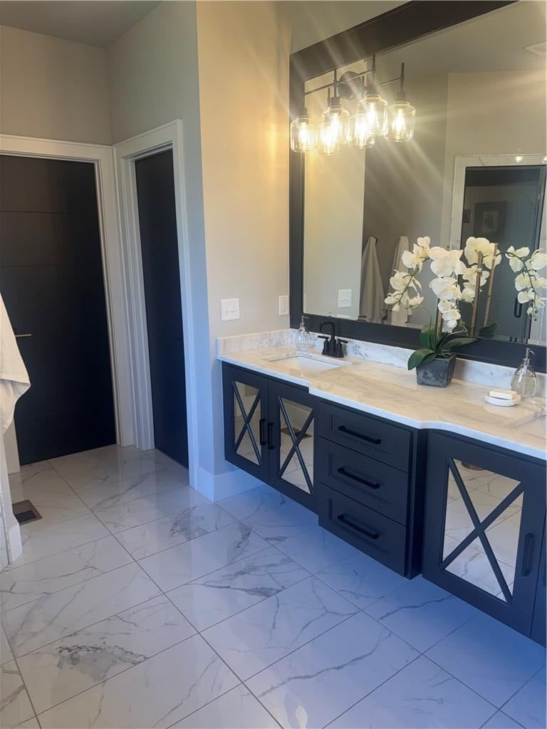 Tile floors and double vanity at 540 South Shore Drive, Lake Winnebago, MO 64034