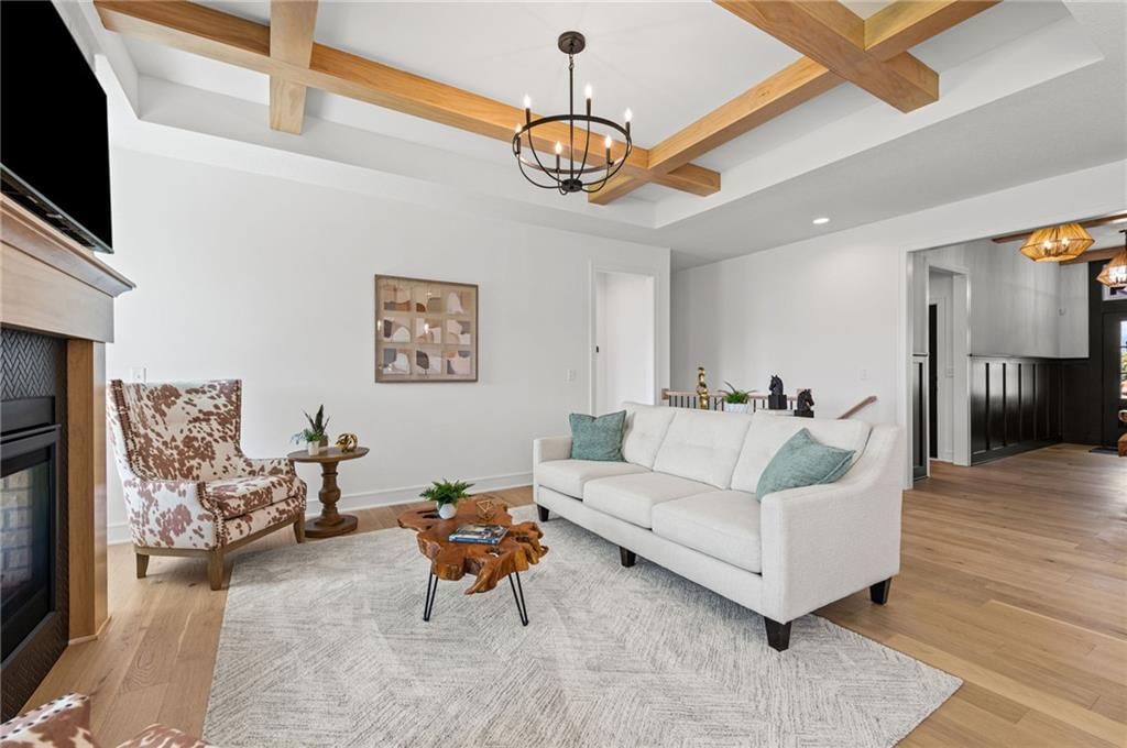 Fireplace and brick fireplace at 18949 W 193rd Terrace, Spring Hill, KS 66083