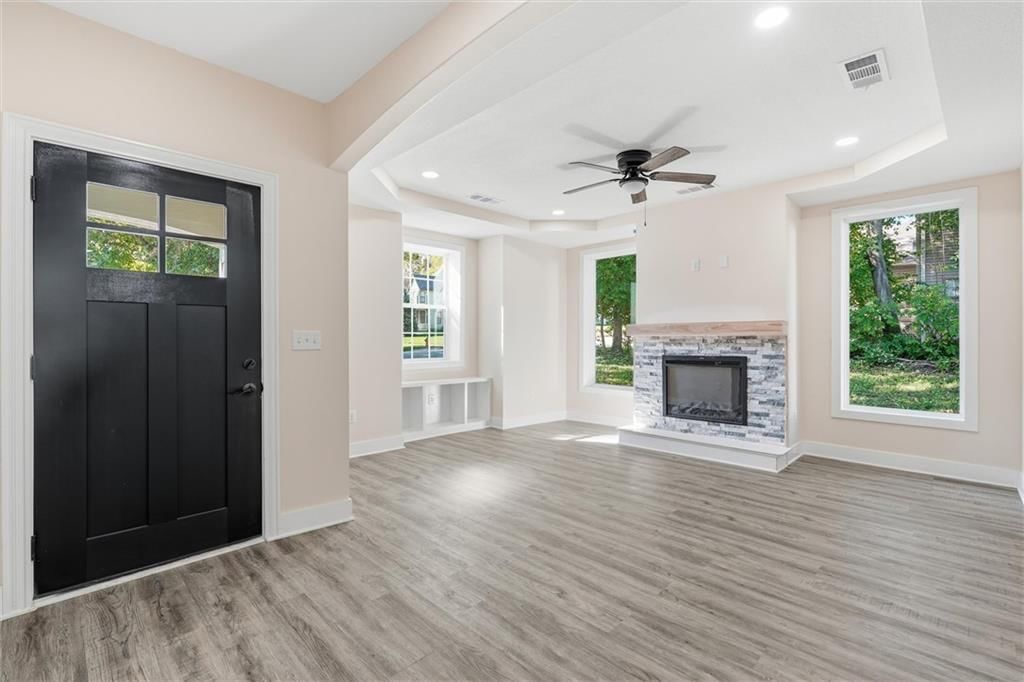 Black hardware, white trim and beige walls at 614 Spruce Street, Leavenworth, KS 66048