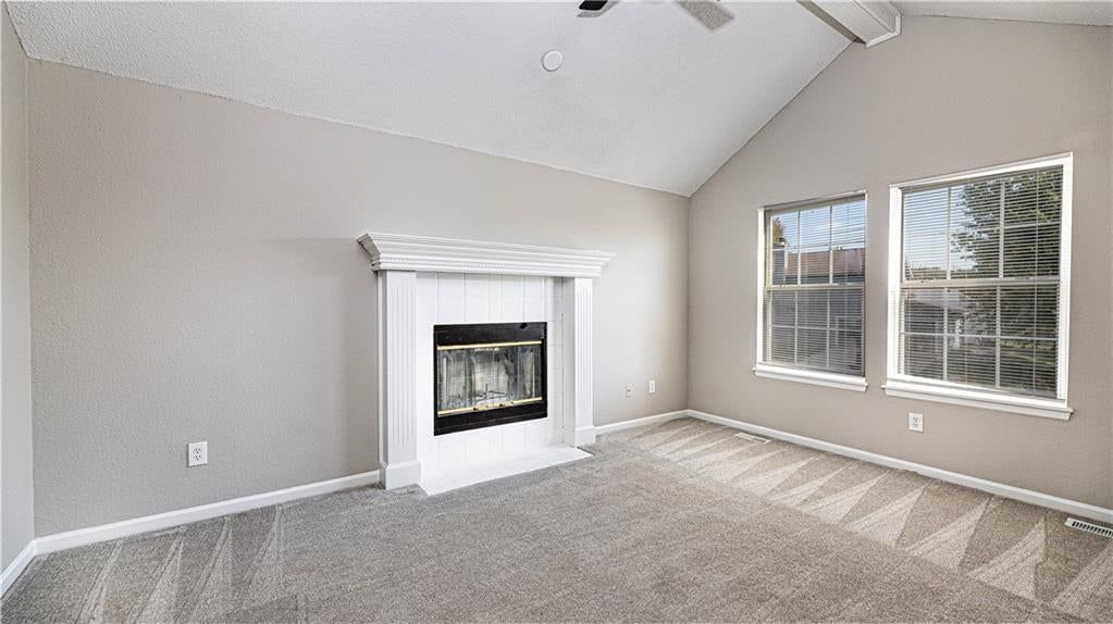 Fireplace, tile fireplace and white trim at 11200 N Central Street, Kansas City, MO 64155