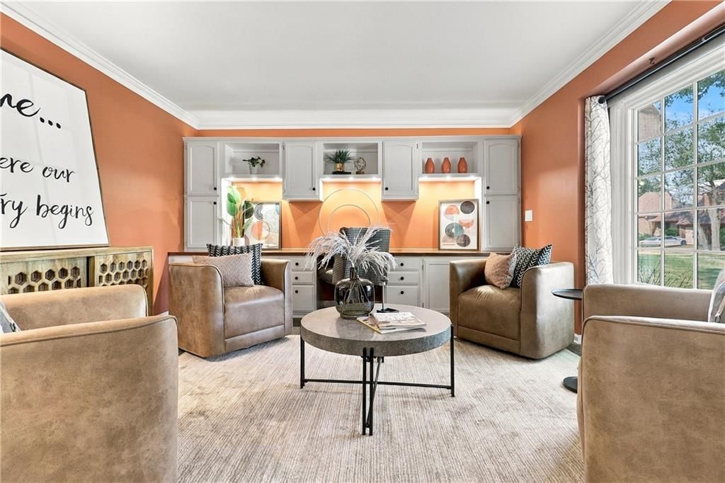 Home office, accent wall and gray walls at 13011 W 83rd Terrace, Lenexa, KS 66215