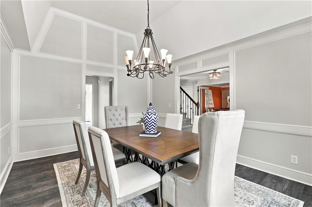 Statement lighting and wainscoting or board and batten at 13011 W 83rd Terrace, Lenexa, KS 66215