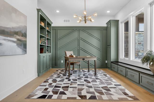 Home office, wainscoting or board and batten and shiplap / paneling at 8994 Ginger Street, Lenexa, KS 66227