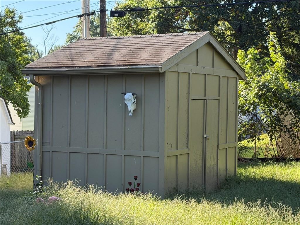 Big backyard and fenced yard at 10501 E 27th Terrace S, Independence, MO 64052