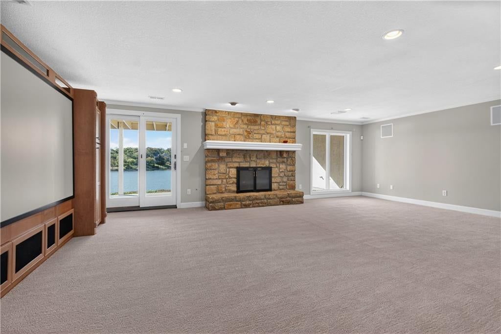 Finished basement, home theater and wet bar at 118 NE Edgewater Drive, Lee's Summit, MO 64064