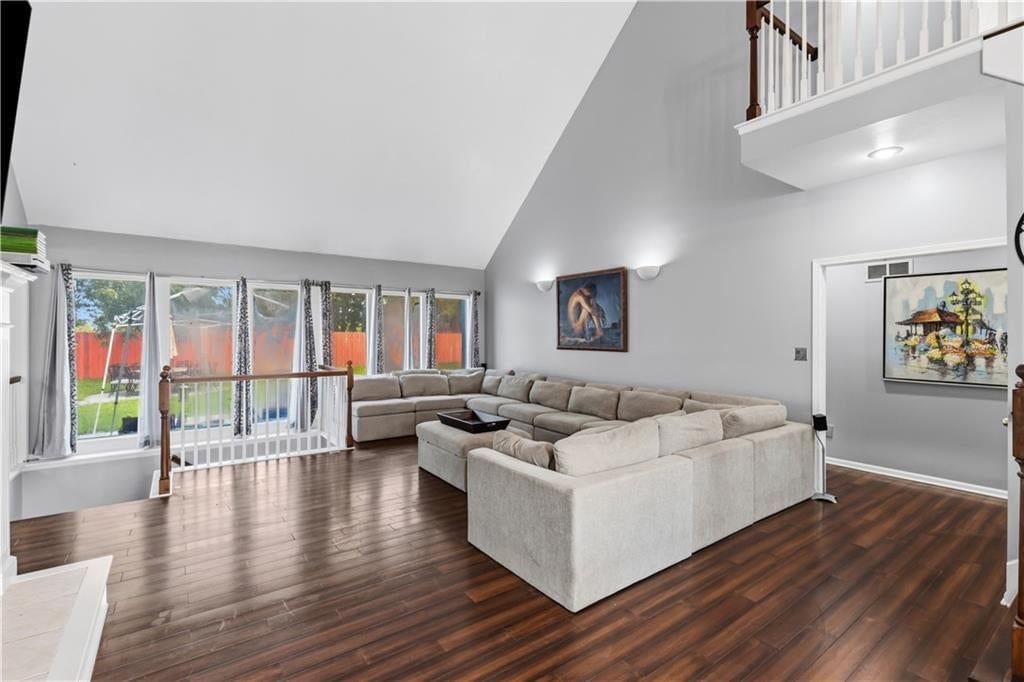 Tall ceilings and open floor plan at 7407 Marion Avenue, Kansas City, MO 64133