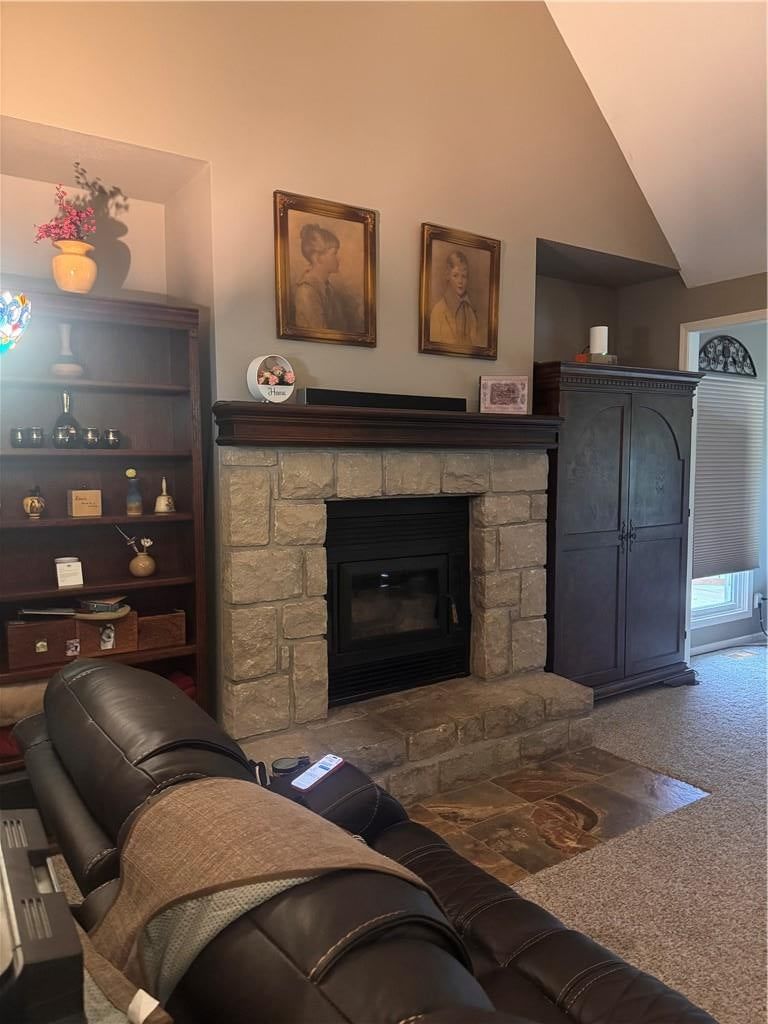 Fireplace and stone fireplace at 11505 Easley Drive, Lee's Summit, MO 64086