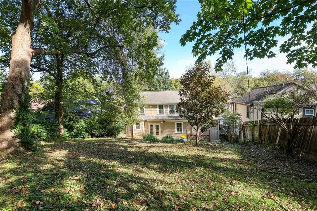 Big backyard, mature trees and flat lot at 4900 Westwood Road, Kansas City, MO 64112
