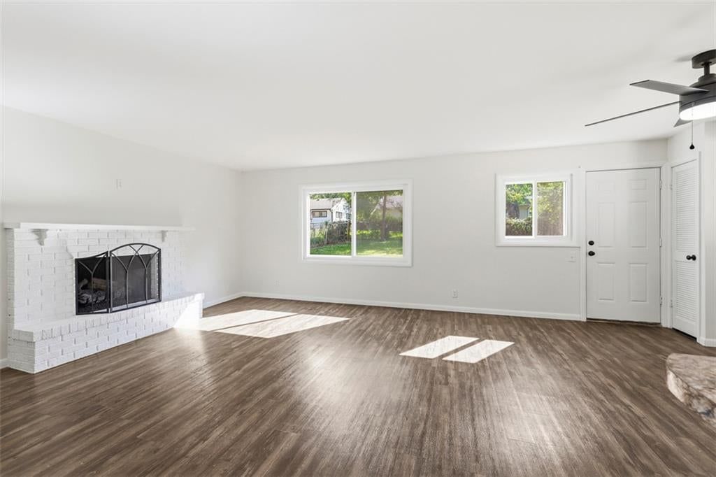 Fireplace and brick fireplace at 11235 Bristol Terrace, Kansas City, MO 64134