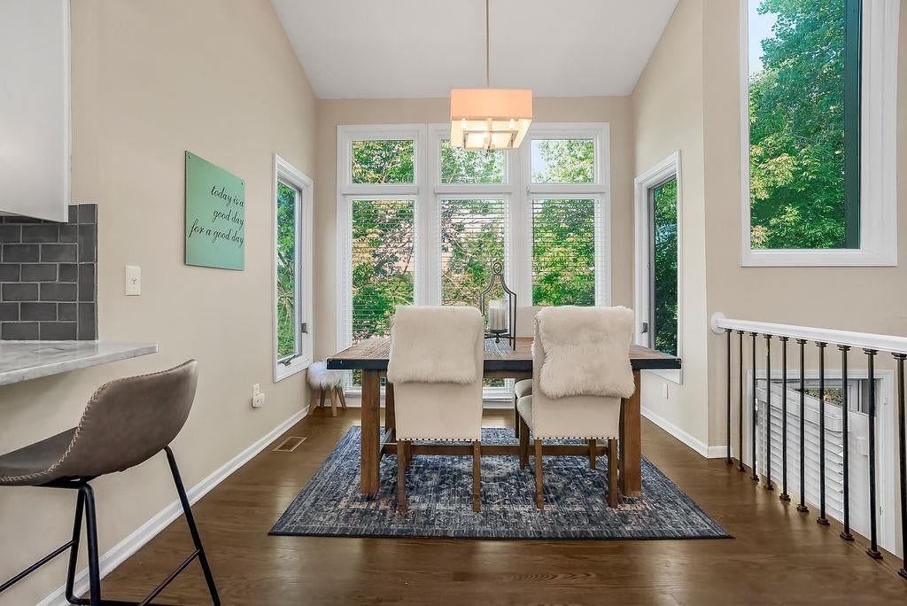 Statement lighting and breakfast nook at 4732 Chouteau Street, Shawnee, KS 66226