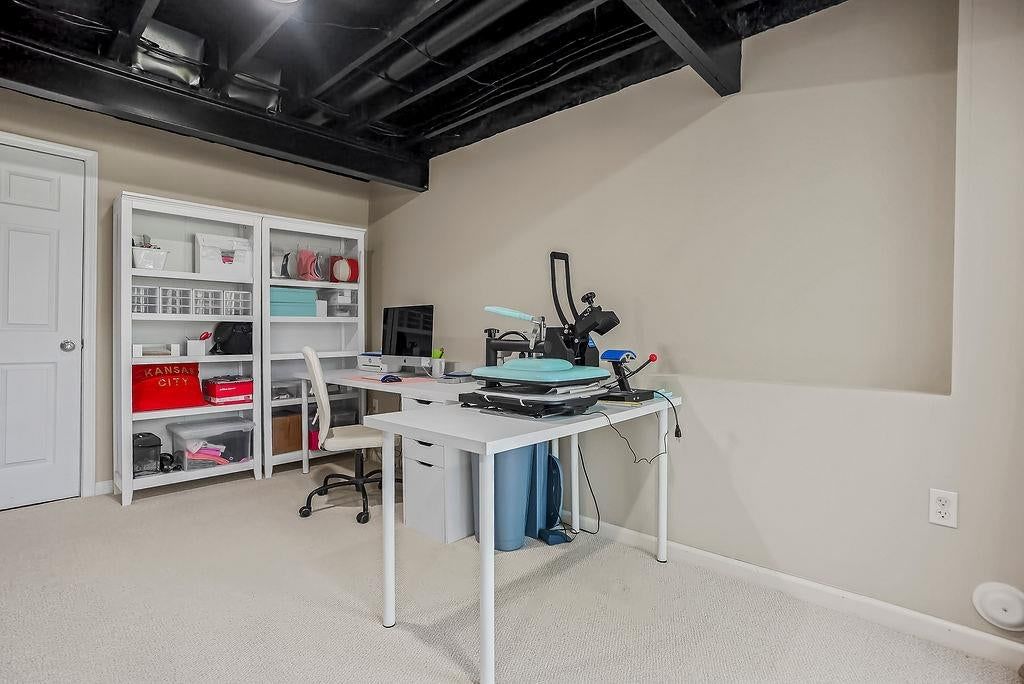 Finished basement, home office and home gym at 4732 Chouteau Street, Shawnee, KS 66226