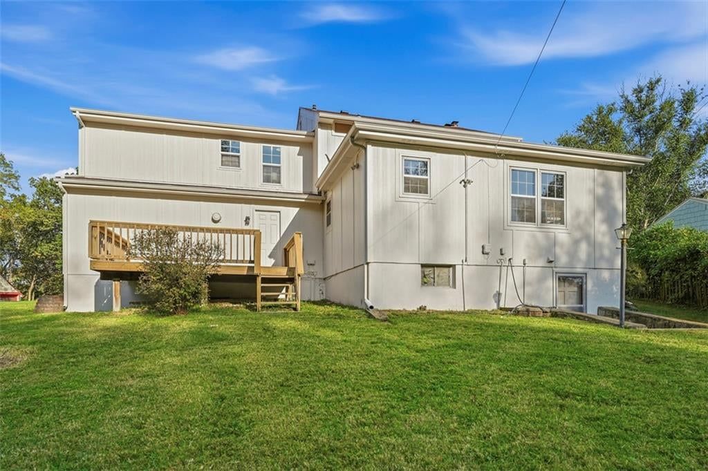 Big backyard, mature trees and flat lot at 5416 NE Circle Drive, Kansas City, MO 64119
