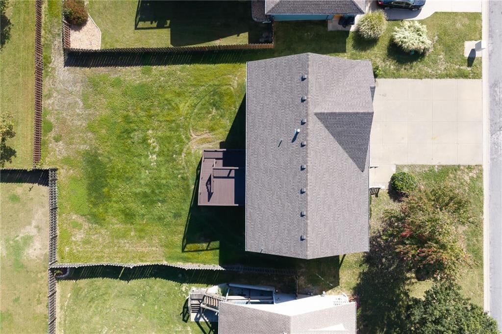 Big backyard, fenced yard and wood fence at 2322 Gettysburg Drive, Leavenworth, KS 66048