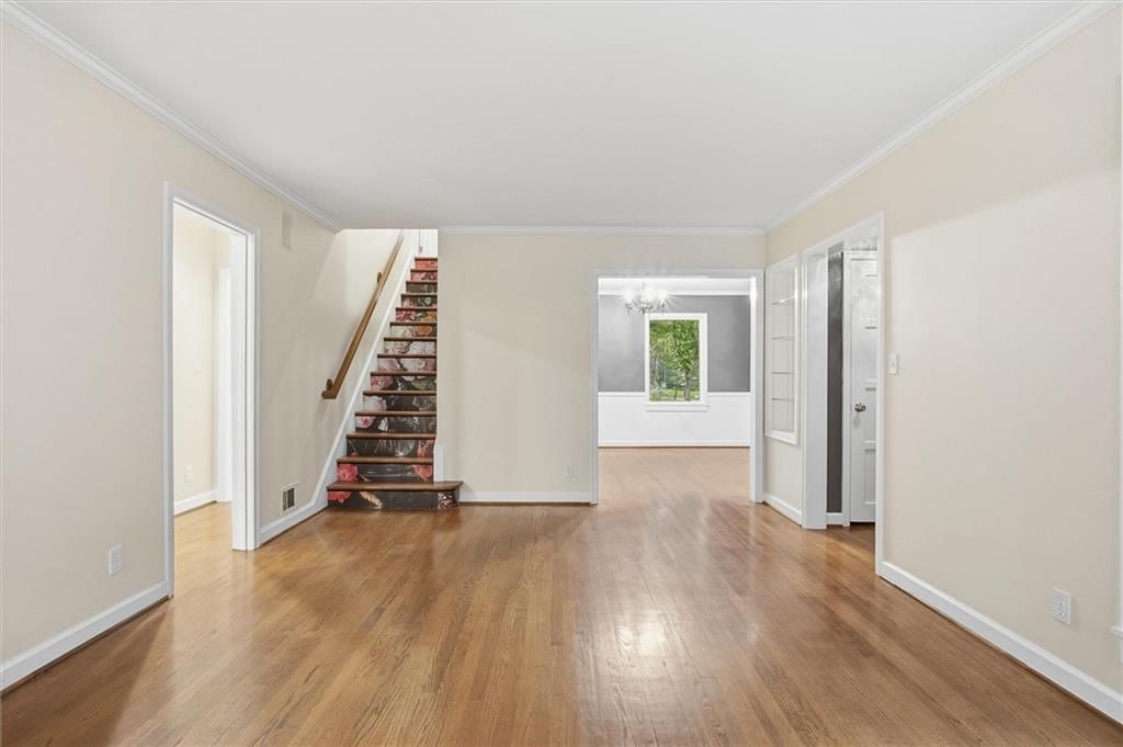 Staircase and wood stair railing at 4124 Brookridge Drive, Fairway, KS 66205