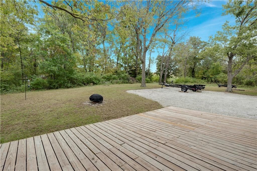 Big backyard at 165 T Street, Lake Lotawana, MO 64086
