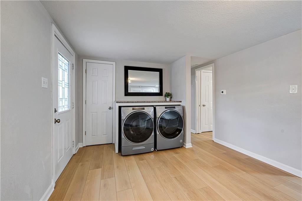 Mudroom built-ins and attached garage at 165 T Street, Lake Lotawana, MO 64086
