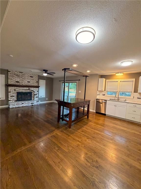 Fireplace and exposed brick wall at 3831 S Kiger Road, Independence, MO 64055
