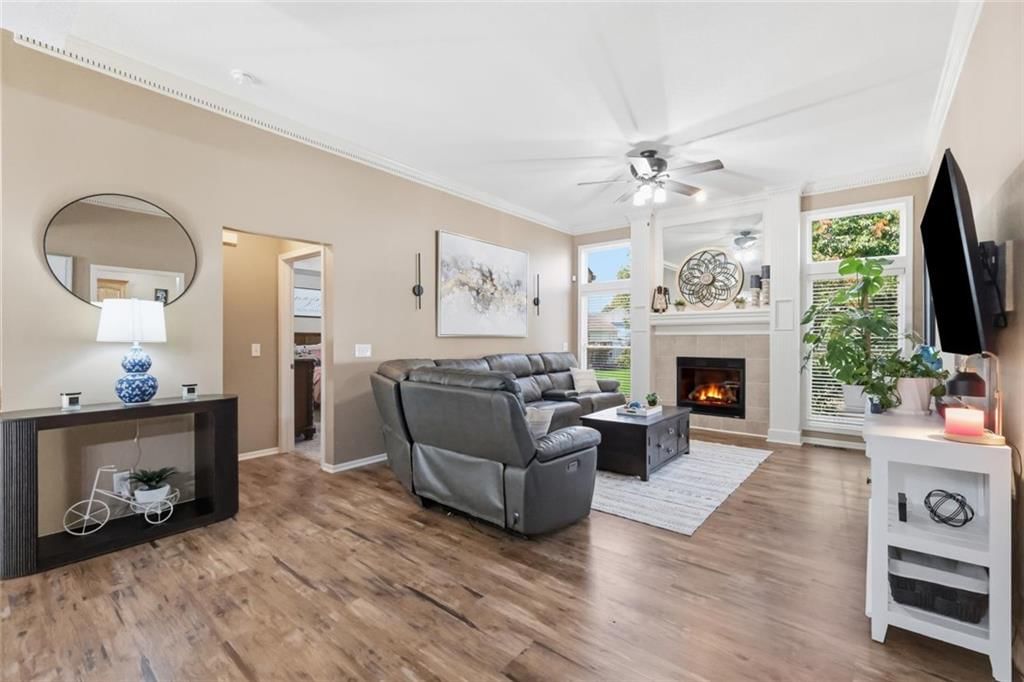 Fireplace, tile fireplace and white trim at 11226 N Belleview Avenue, Kansas City, MO 64155