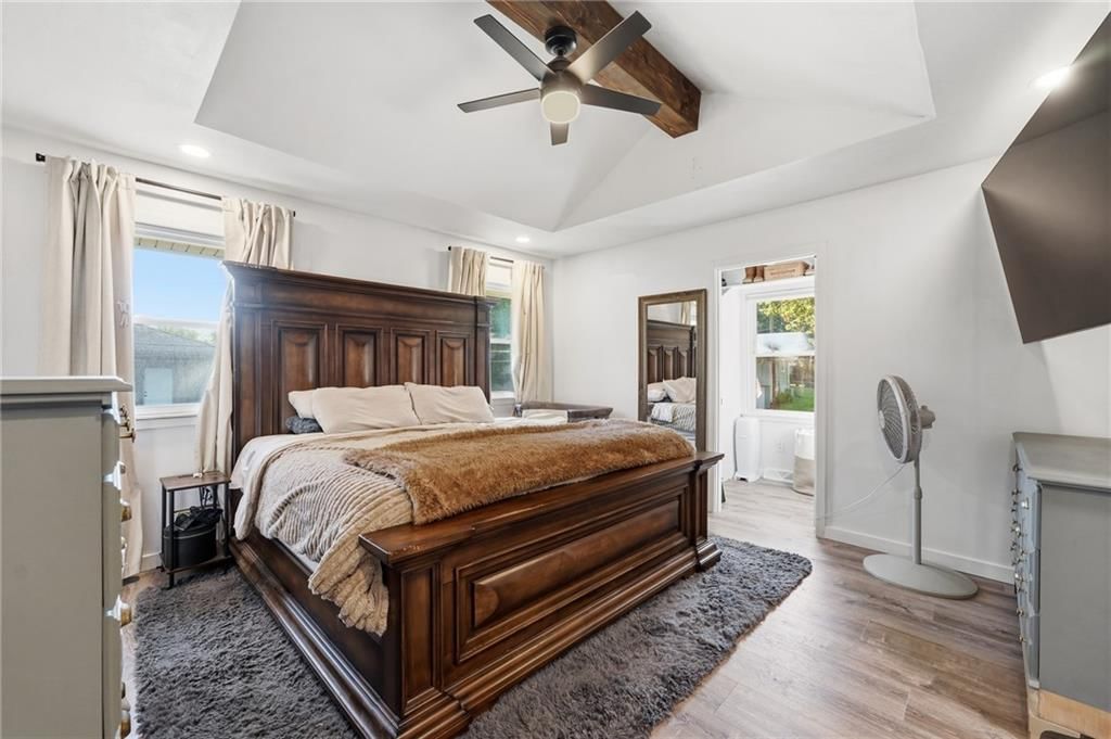 Tray ceiling and recessed lighting at 1305 Madison Street, Lee's Summit, MO 64081