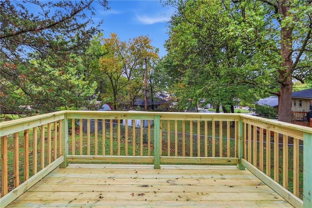 Deck and fenced yard at 5008 Spring Street, Kansas City, MO 64133