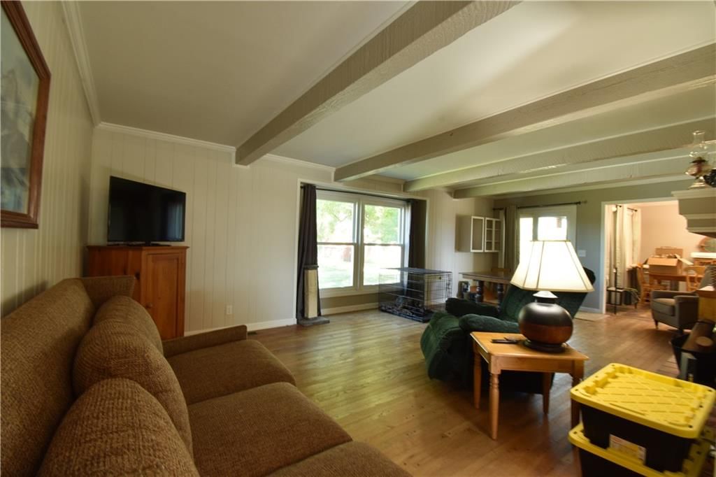 Ceiling beams and white trim at 9700 W 319th Street, Louisburg, KS 66053