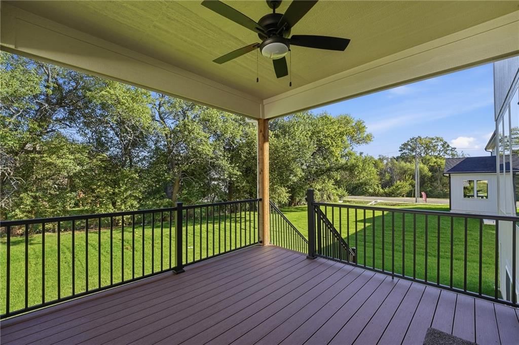 Big backyard, mature trees and covered patio at 18360 W 195th Street, Spring Hill, KS 66083