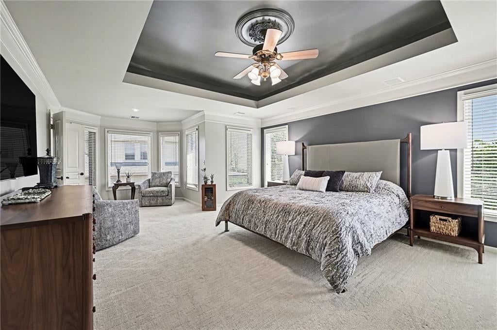 Tray ceiling, bedroom sitting area and carpet at 10139 N Montgall Avenue, Kansas City, MO 64155