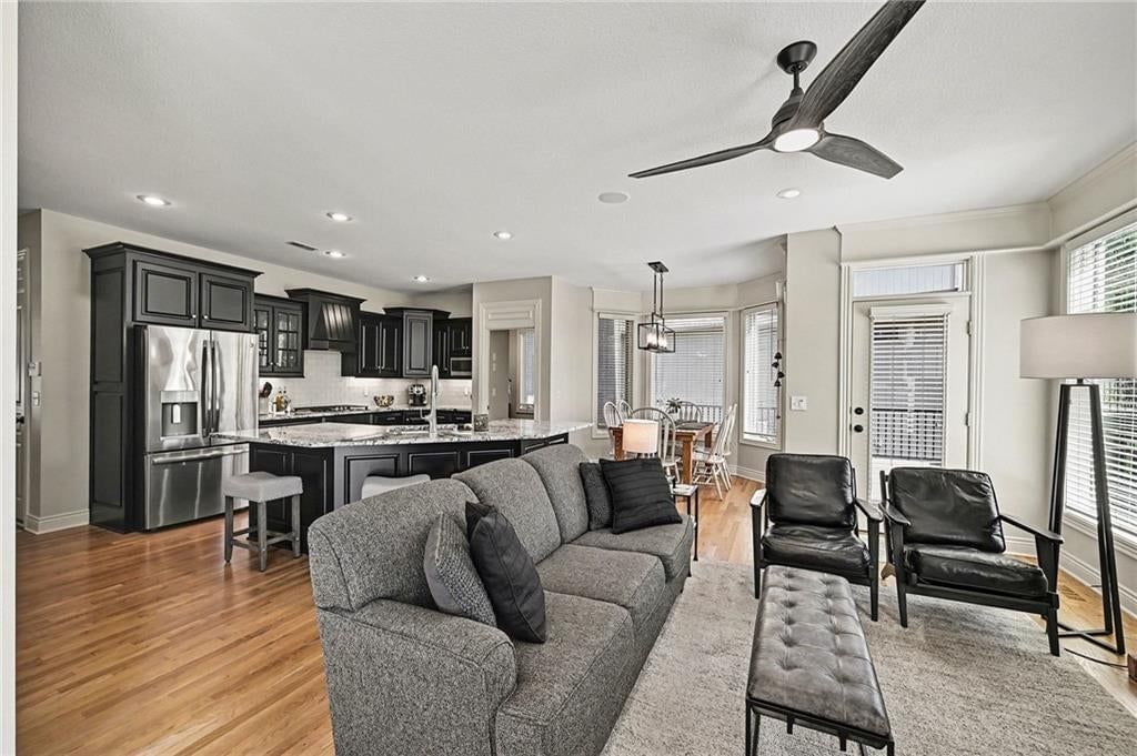Open floor plan and recessed lighting at 10139 N Montgall Avenue, Kansas City, MO 64155