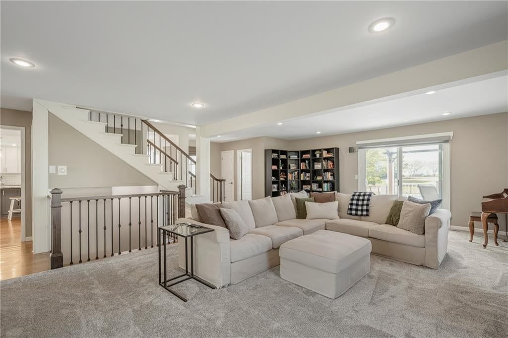 Staircase and iron stair railing at 9260 Oakcrest Drive, Lenexa, KS 66227